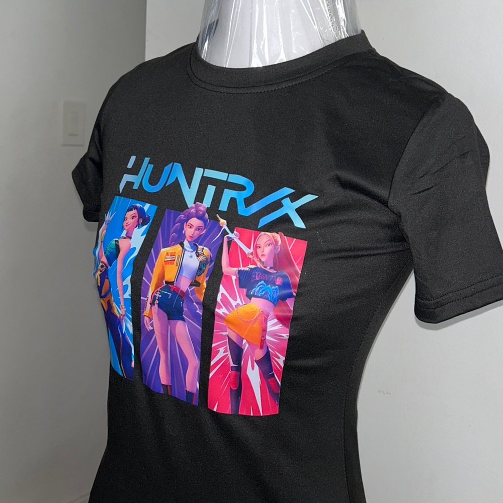 Huntrix Black Graphic Tee for Kids - Picture 4 of 11